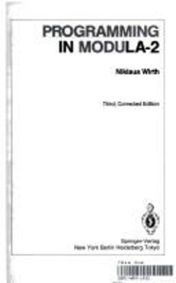 Programming in Modula-2 Hardcover Niklaus Wirth