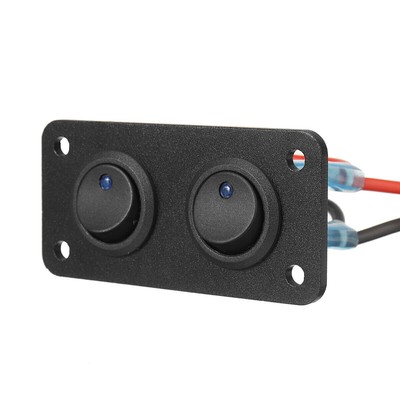 2 Speed Toggle Switch Control Panel for Car Boat Marine RV Truck Blue LED 12V