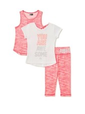 NWT 3-Piece Girls 10-12 Tank Top Outfit Tank Top, T-Shirt, Leggings ACTIVE Set