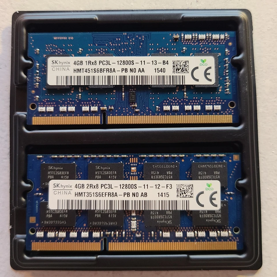 Pair Hynix 8GB (2x4GB) 2Rx8 PC3-12800s DDR3 RAM Modules HMT351S6EFR8A-PB #1238 - Image 2 of 4