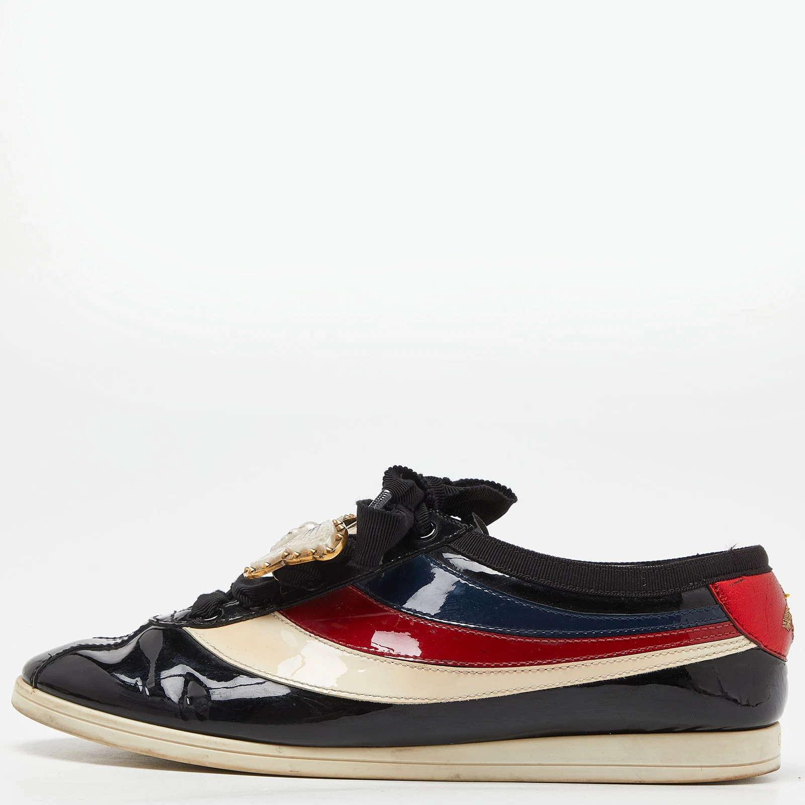 Baskets papillon Falacer multicolores en cuir verni Gucci taille 38,5