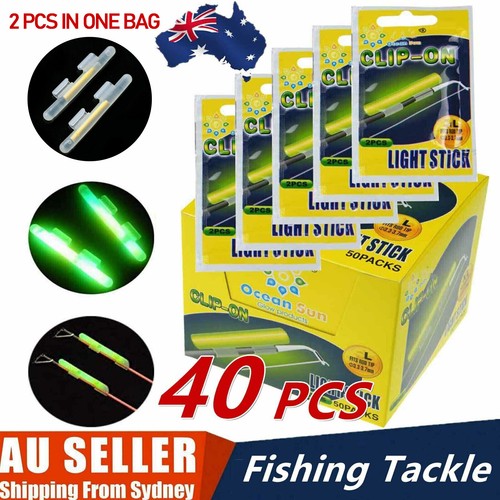 20Bags(40PCS) Fluorescent Fishing Rod Glow Clipon Lights Sticks