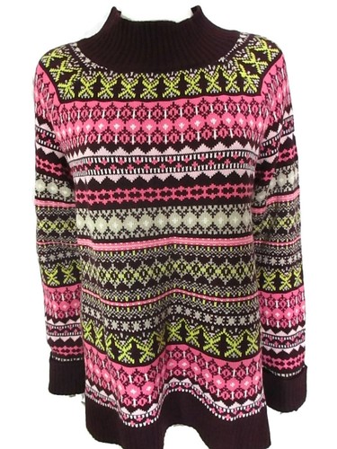New York & Company Acrylic Sweater Multicolor XL
