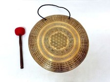 Gong Fiore della vita al centro e Gong tibetano finemente realizzato mantra