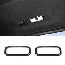 ✅Carbon Fiber Rear Roof Reading Light Lamp Trim Cover Ring For Ford F150 2015-20