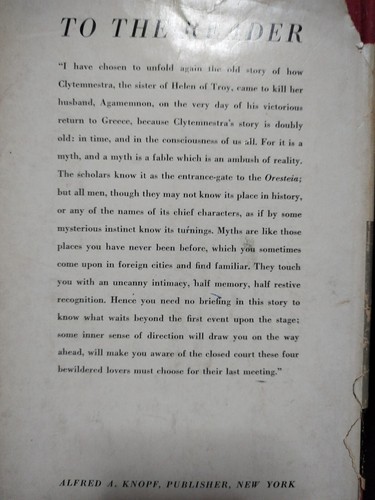 Antique vintage book AGAMEMNON by William Alfered 1954 First american edition - Picture 2 of 4
