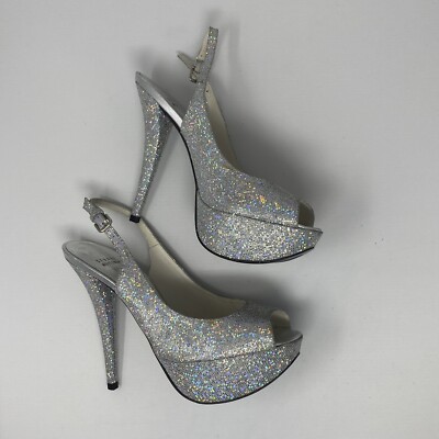 Stuart Weitzman Galactic Mini Glitter Heels 8