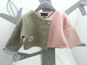 Bob And Julie Baby Wool Jacket And Cotton Pink And Beige Baby Girl 18 Months Ebay