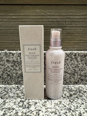 FRESH Rose & Hyaluronic Acid Deep Hydration Balancing Emulsion 3.3 fl oz NIB