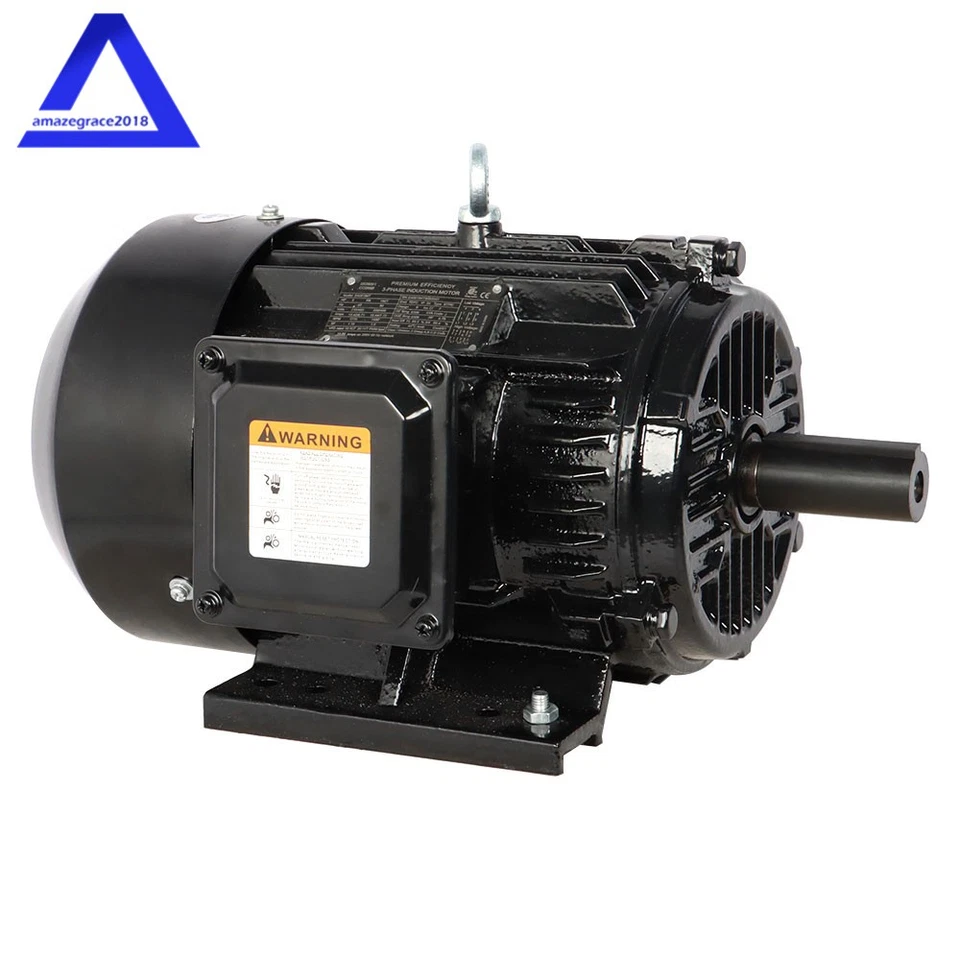 Electric Motor 5 HP 3 Phase 1800 RPM 184T Frame TEFC 230/460 Volt Severe Duty US - Image 4 of 4