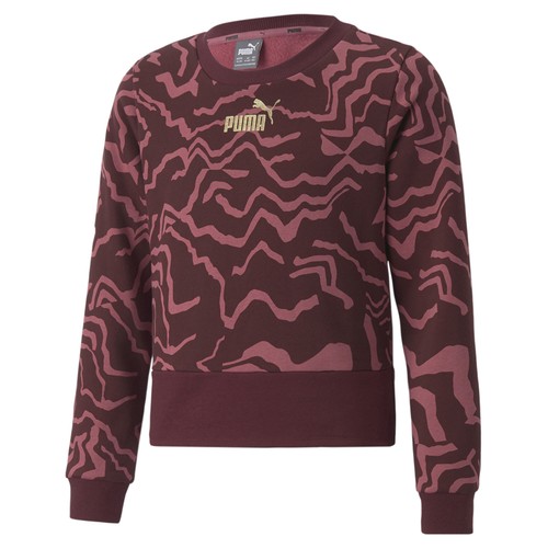 PUMA Alpha All Over Print Crew Neck Sweatshirt Youth Girls Size 4T 67022545