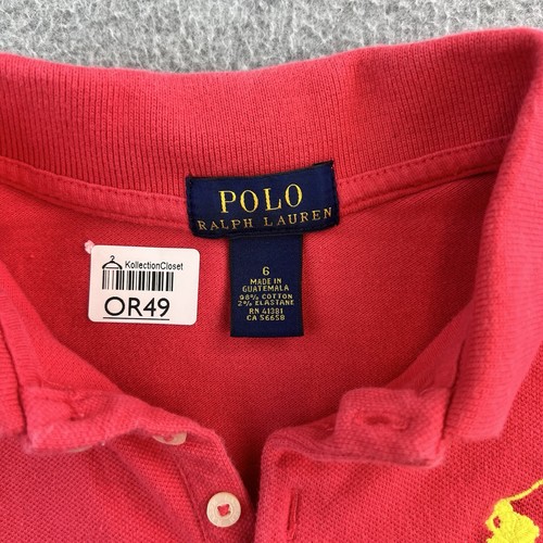 Camisa Polo Ralph Lauren Niños 6 Naranja Manga Larga Big Pony Preppy Logo Niños - Imagen 3 de 9