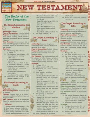 New Testament (Quickstudy: Academic) - Pamphlet By BarCharts, Inc. - VERY GOOD