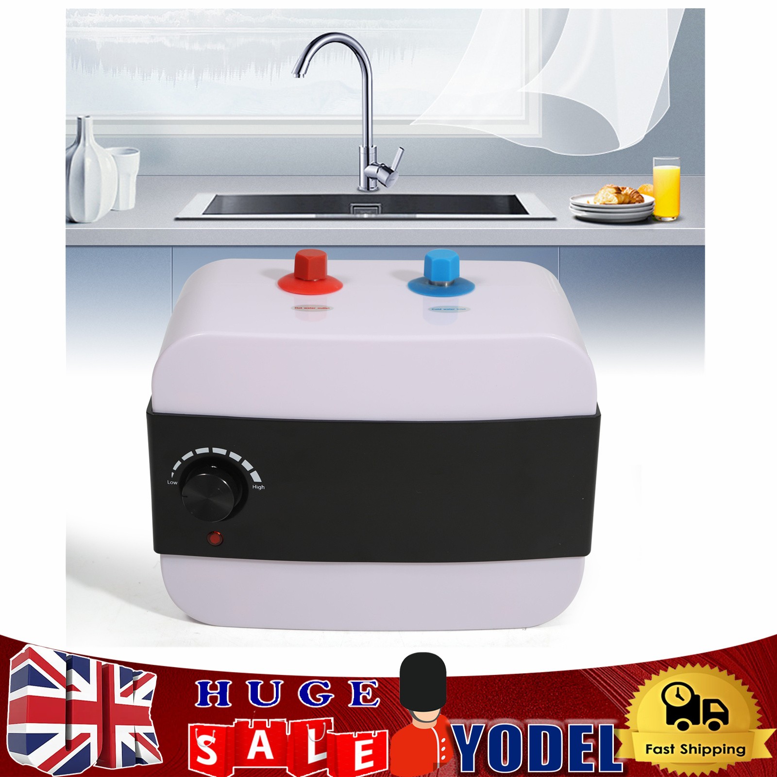 Calentador de agua instantáneo eléctrico de 1,5 kW debajo del fregadero tanque de agua pequeño cocina 6 L