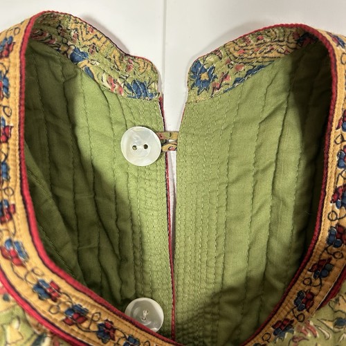 De Colección Orvis Mujeres Declaración Acolchada Larga Plumero Chaqueta Reversible Verde Cachemira L - Imagen 10 de 14