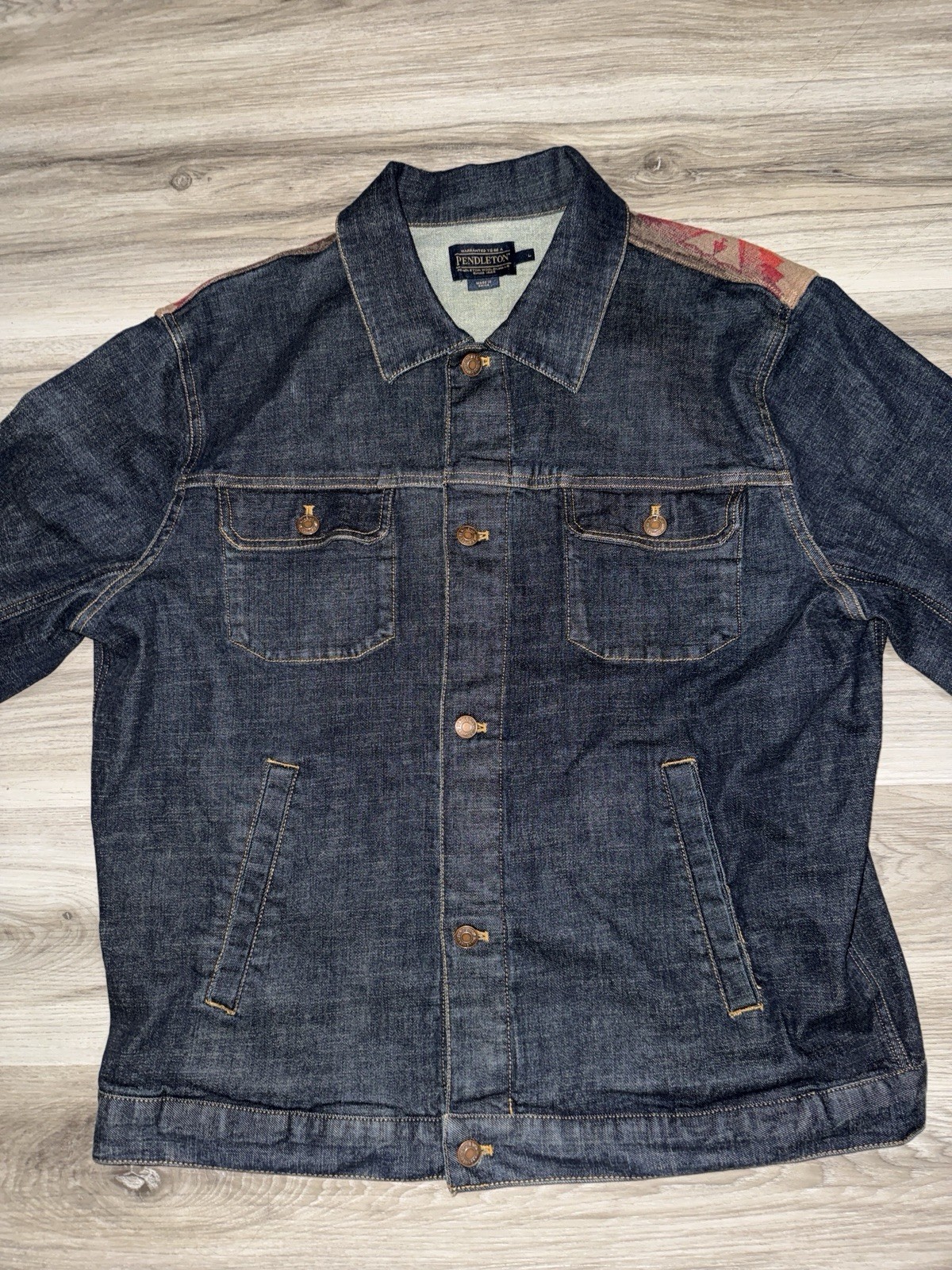 Large Pendleton Denim Ryder Jacket Aztec/southwest - image 2