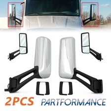 Chrome Heated Door Mirror Pair Fit 2012-2020 Peterbilt 579 567 Left & Right Side
