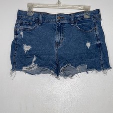 Y2K Old Navy Mid-Rise Boyfriend Distressed Denim Jean Shorts Medium Wash Size 6