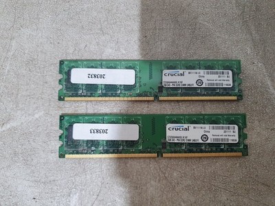 Crucial 2GB 240-PIN DDR2 DIMM Unbuffered RAM Arbeitsspeicher (2 Stück)