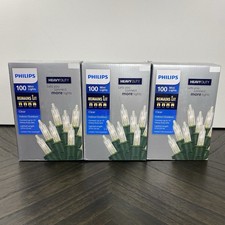 Philips 100ct Heavy Duty Mini String Lights Clear 33ft Indoor Outdoor Lot 3
