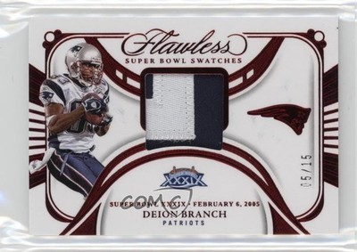 2024 Panini Flawless Super Bowl Swatches Ruby 5/15 Deion Branch #SBS-DBH 6fs