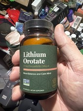 Lithium Orotate 10mg Supplement  Brain  Mood Health  Glass Jar, 60 capsules