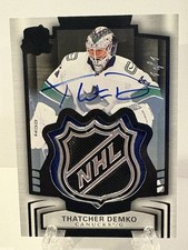 2024 Upper Deck The Cup #5 Thatcher Demko Black Foil Shield Patch Auto 1/1