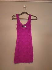 Frederick's of Hollywood Magenta Lace Mini Slip Dress