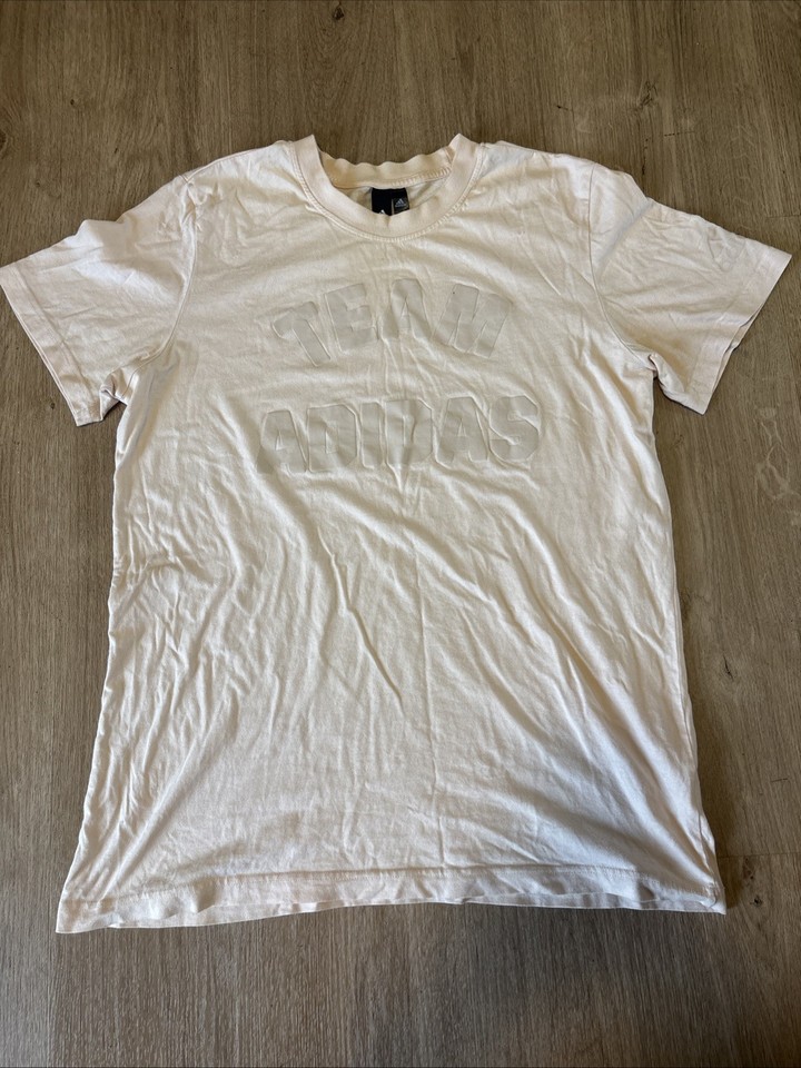 TEAM ADIDAS pink varsity ID Graphic Tee T-Shirt size Large