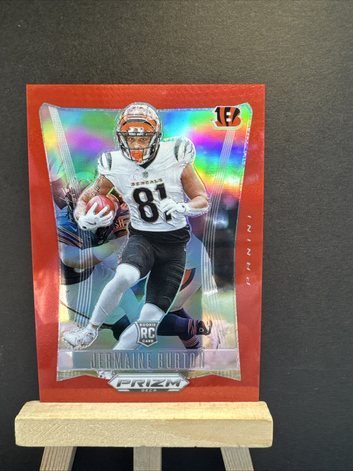 2024 Prizm Deca Jermaine Burton RC Red Halo Rookie #/199 Bengals NFL