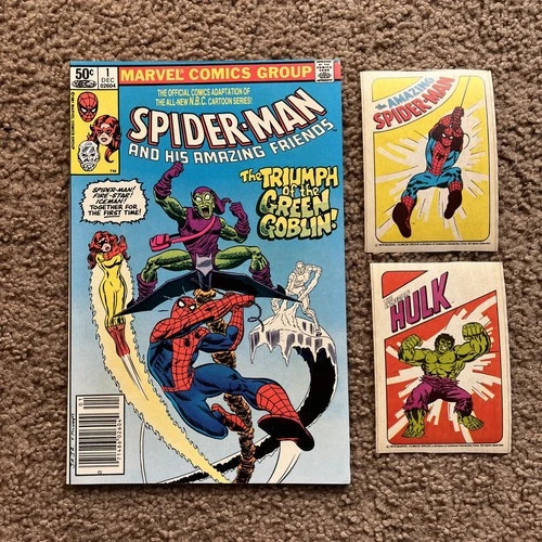 Spider-Man and His Amazing Friends #1 👀👀Marvel Comics December 1981 & Stickers