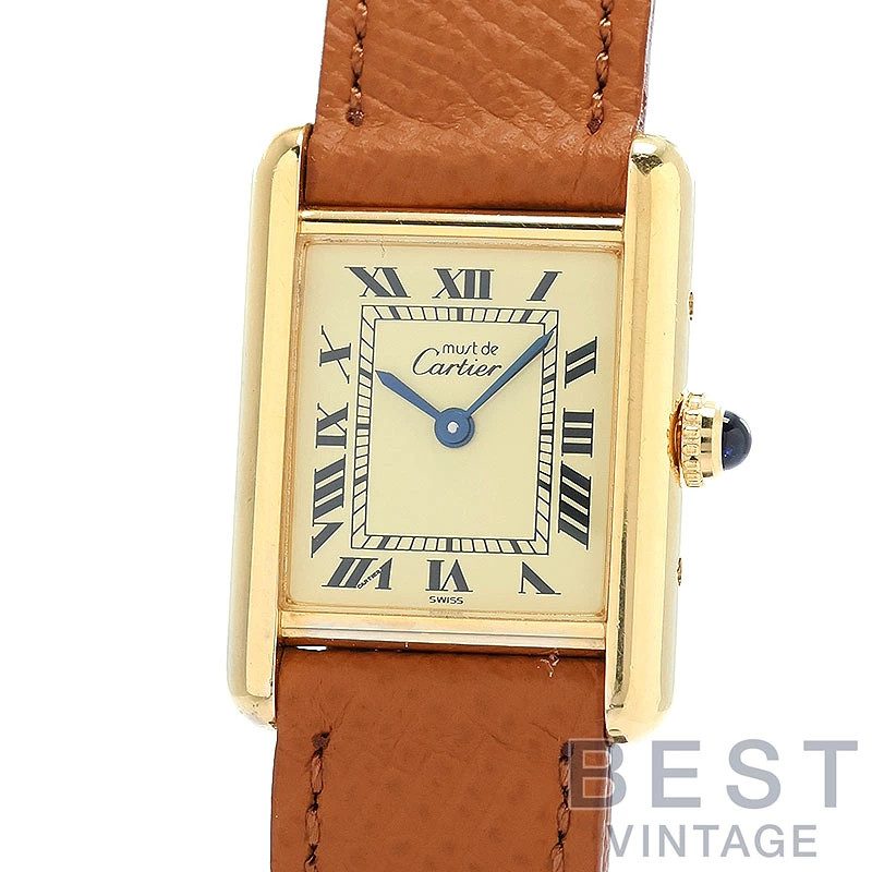 Cartier MUST TANK SMALL MODEL VERMEIL W1003153 Silver 925 20.5mm Quartz #BVW1060
