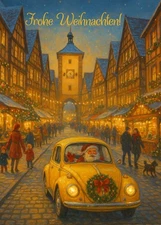 German language Christmas/Holiday/New Year Folded Greeting Cards, pack of 2