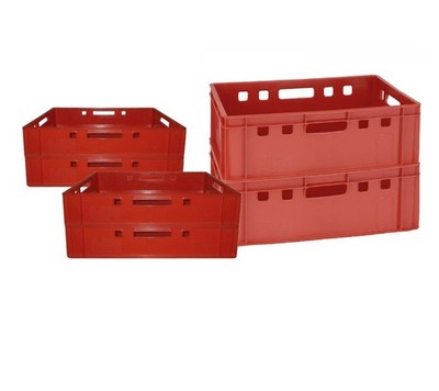 2 x E2 + 4 x E1 Autokisten Transportkisten Regalkisten 60 x 40 cm rot NEU