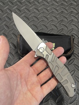 Green Thorn Knives - Two Tone Titanium Scales w/ a D2 Blade.