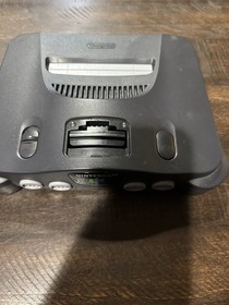 Black Nintendo 64 N64 System W/Hookups & 1 Green Controller Tested/Works