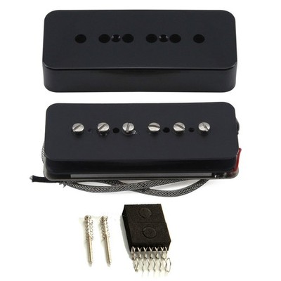 1 SET Guitar Neck & Bridge Pickups Vintage Black Alnico 5 Soapbar P90 P 90 SHIP