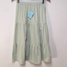 Skirt Flannel Girls XL 14/16 Maxi Green Polka Dot Ruffle Tier Mom and Pop's Kids