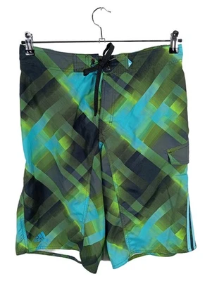 adidas Short de Bain Homme Vert Bleu Boardshorts à Carreaux (EU 48, INT S) - Photo 1/4