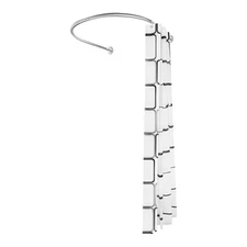 Stainless Steel U Shaped Shower Curtain Rod Adjustable w/ 9.8ft*6.6ft Curtain