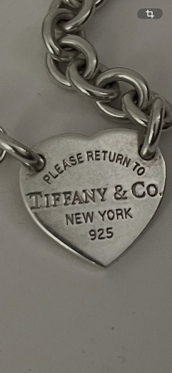 Please Return Tiffany & Co. Sterling Silver Center Heart Tag Chain