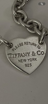 Please Return Tiffany & Co. Sterling Silver Center Heart Tag Chain