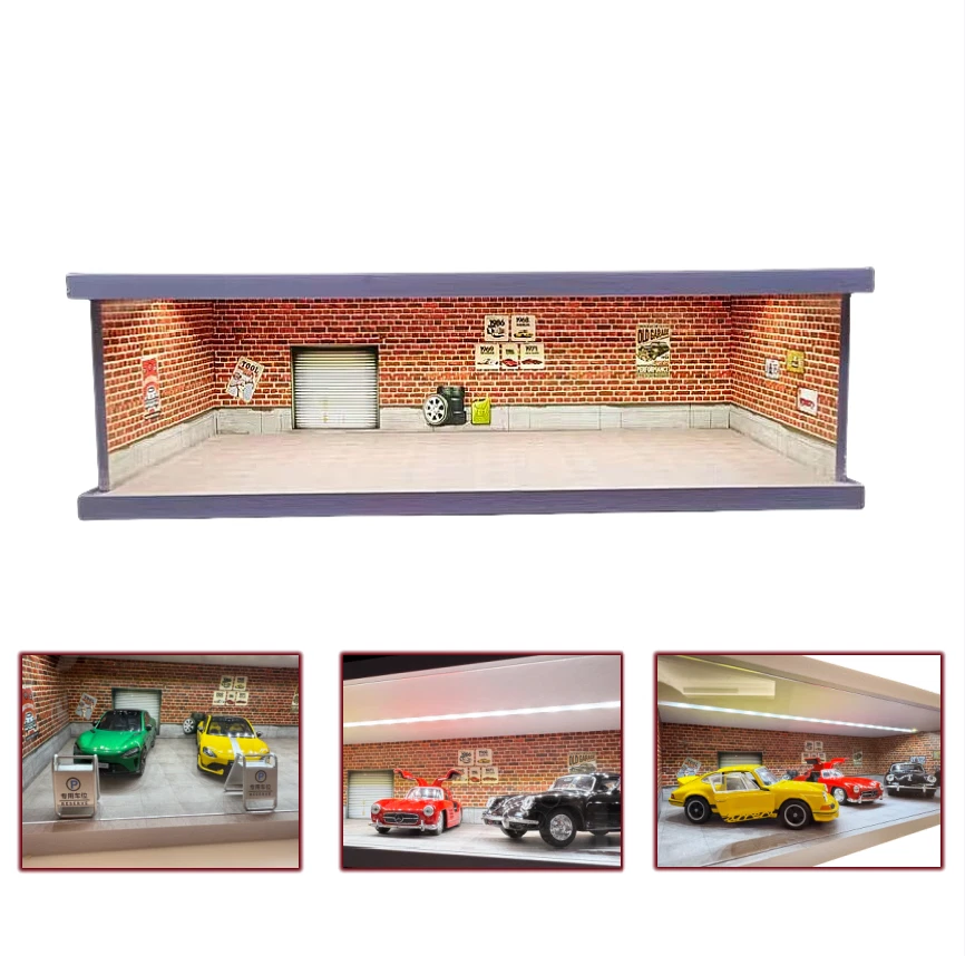 1/43 Diorama Car Garage Model LED Lighting Car Showroom Scene Display Model Toy - Image 4 of 4