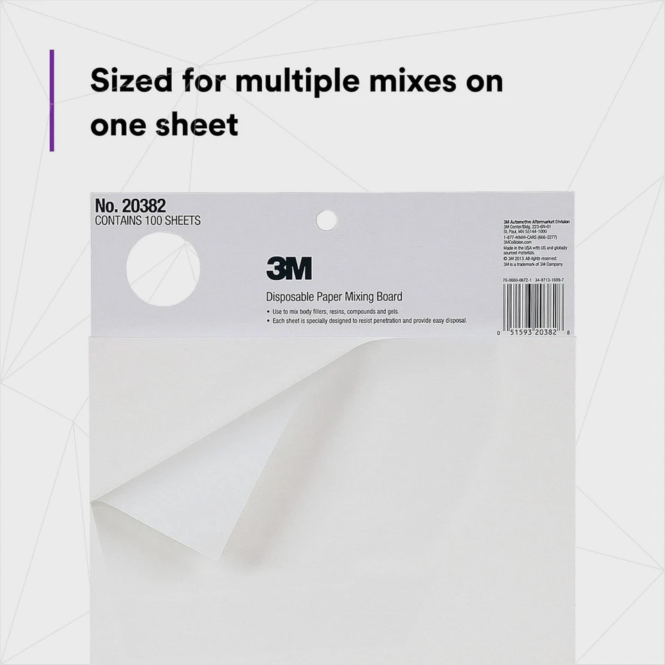 (100 HOJAS) 3M 20382 OEM CUBITRON II BLANCO TABLA DE MEZCLAR PAPEL DESECHABLE *S17 Foto 4 de 4