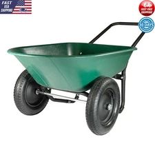 Yard Rover Wheelbarrow Cart 5 cu. ft Capacity Green/Black 2 Tire Utility Outdoor