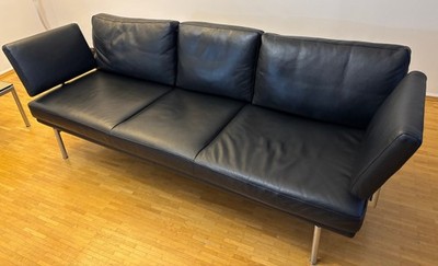 Walter Knoll Living Platform 3er Sofa in Leder Schwarz