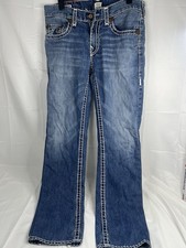 True Religion Bobby Super T Jeans Men’s W34 Blue Bootcut Contrast Stitch