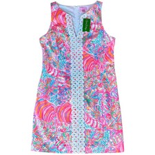 Lilly Pulitzer Ryder Shift Dress Swish Fish Print Cotton Size 12 NWT