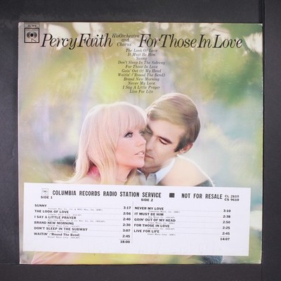 PERCY FAITH: for those in love COLUMBIA 12'' LP 33 RPM