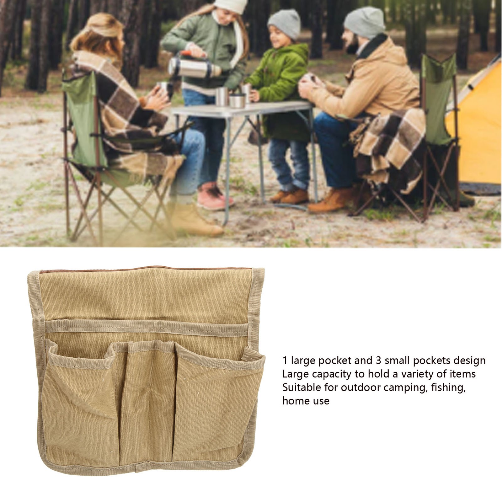 Camping Chair Armrest Storage Bag Side Multifunctional Portable Beach Chair